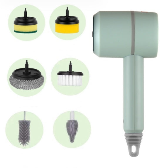 Multi-purpose electric cleaning brush for household surfaces