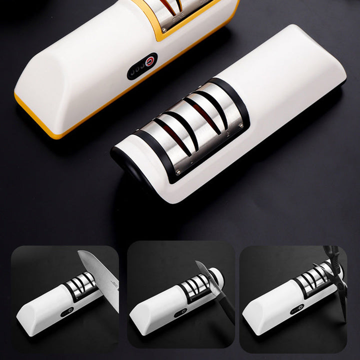Cordless USB electric knife sharpener for smooth blade edges