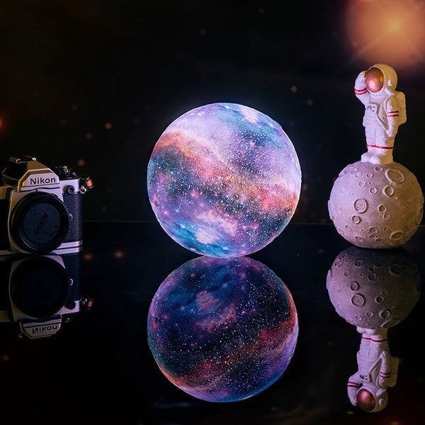 LED USB moon galaxy lamp with colorful 3D design”