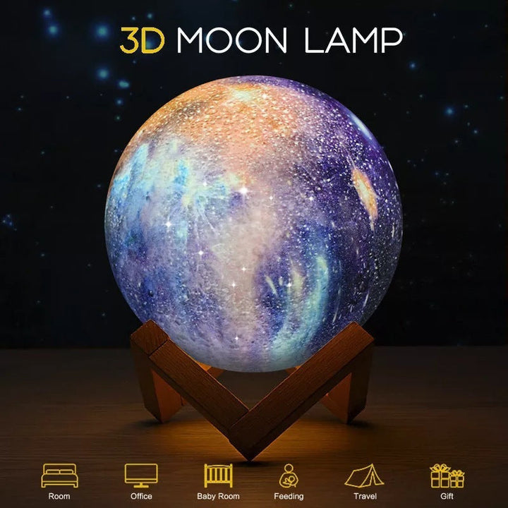 Color-changing moon galaxy lamp for night ambiance