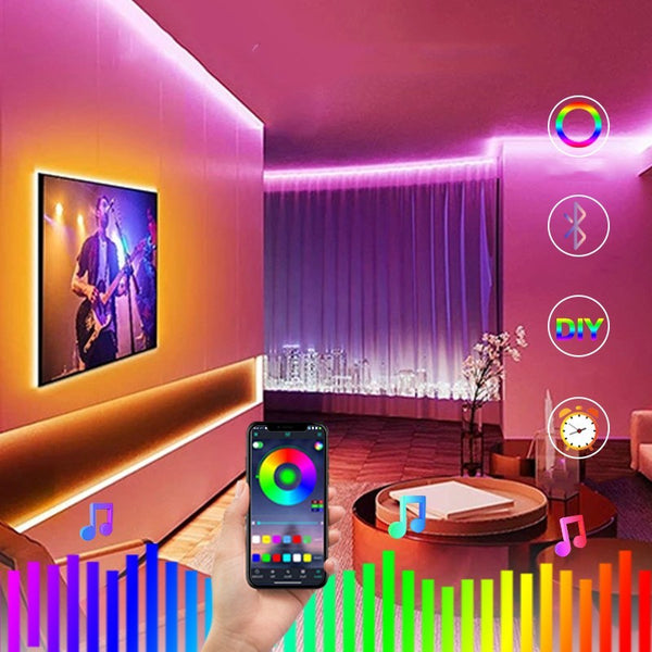 Music light belt set with sound-synced LED lights