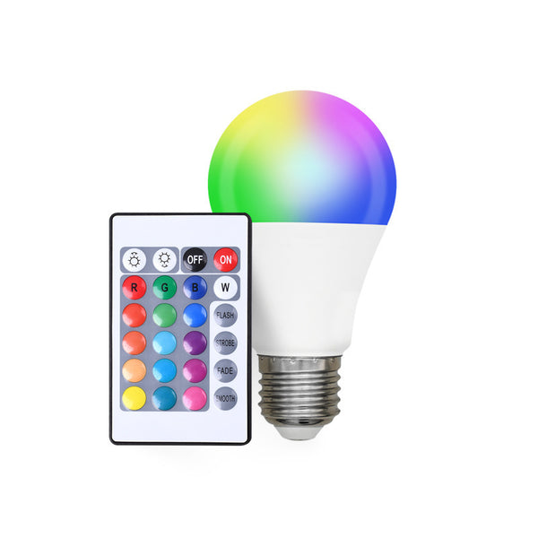 Color-changing LED bulb with 16 color options and remote