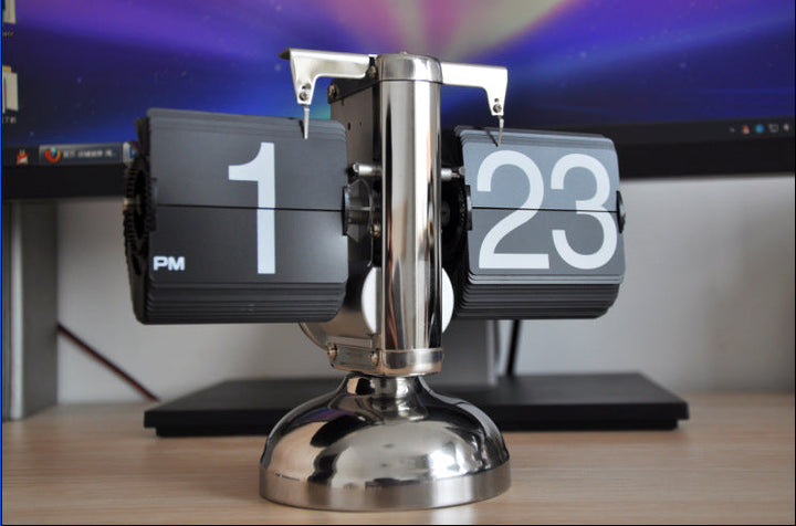 LED flip-style digital clock with 12/24 hour format