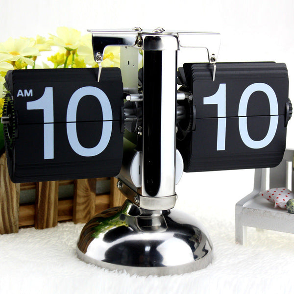 Retro flip digital clock with clear time display