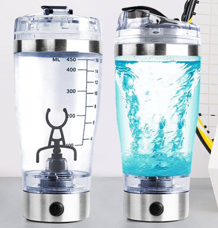 Automatic electric shaker bottle for smooth protein blending
