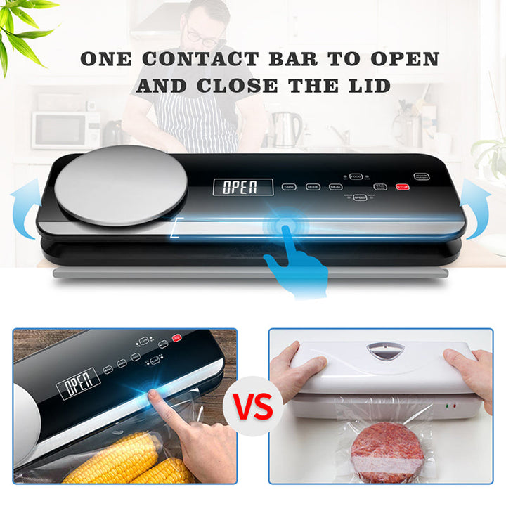 Automatic vacuum sealer for meat, vegetables, and dry goods