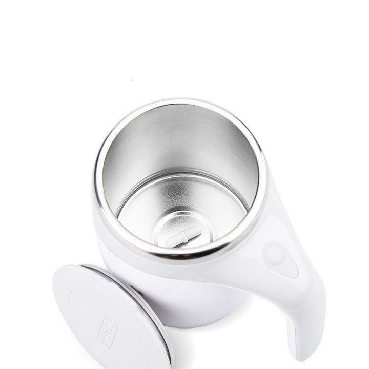 Electric coffee cup with self stirring feature