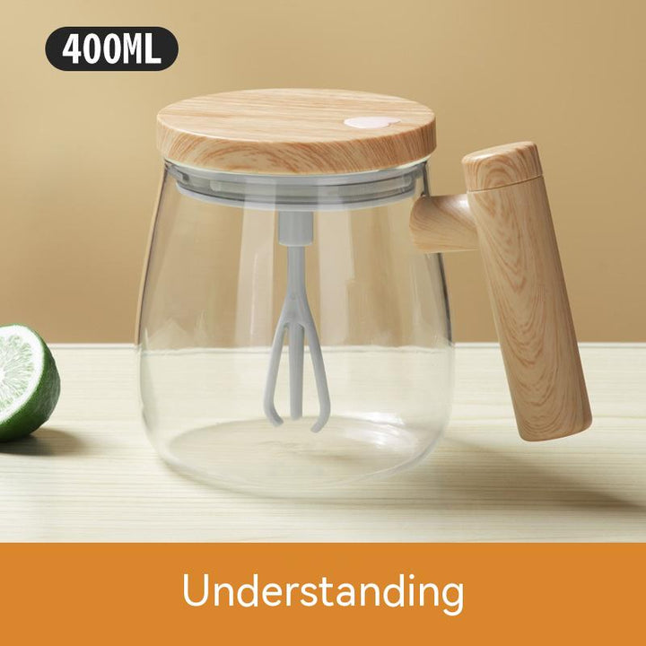 Rechargeable mixing coffee mug for effortless drink blending