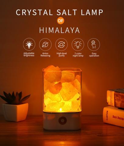 USB-powered Himalayan salt lamp for calming ambiance