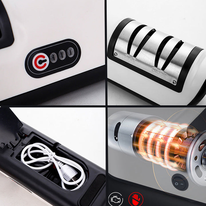Rechargeable electric sharpener for stainless steel kitchen knives