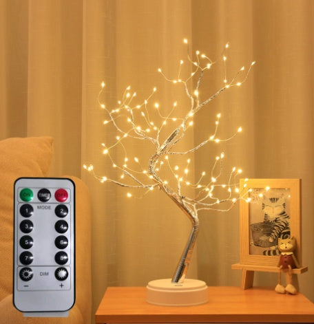 Multicolor LED rice tree lamp for festive or cozy spaces