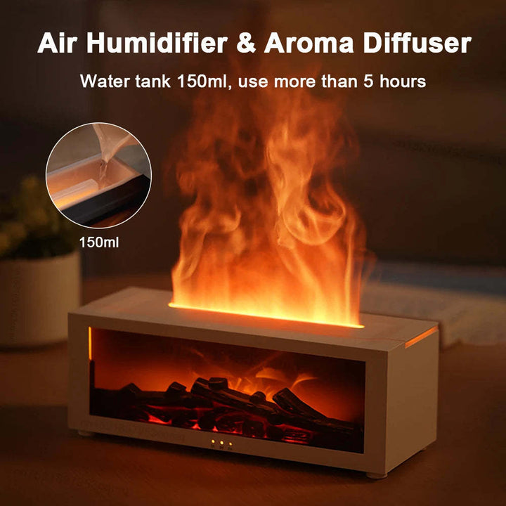 Ultrasonic Aroma Diffuser with 3D Flame Visual and Cool Mist Output

