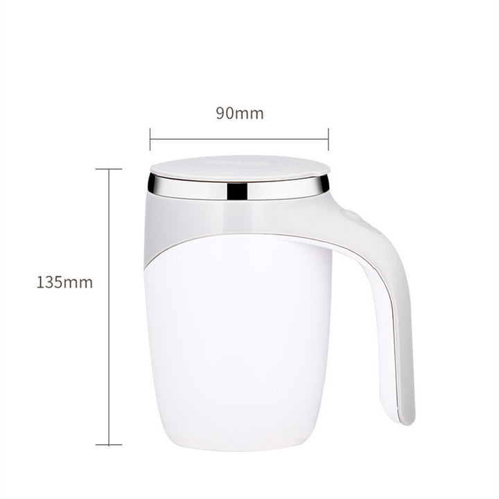 Self mixing coffee cup with built in stirrer