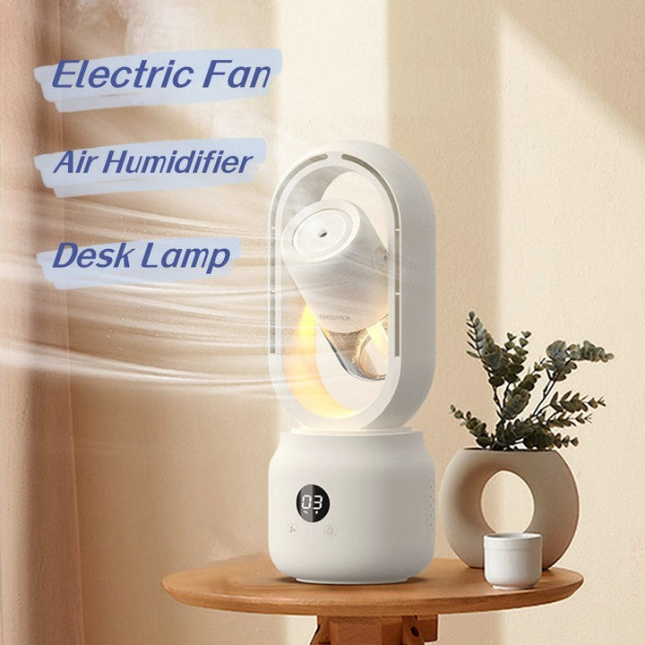 Portable USB Mist Spray Fan for Tabletop Use with Water Cooling Feature