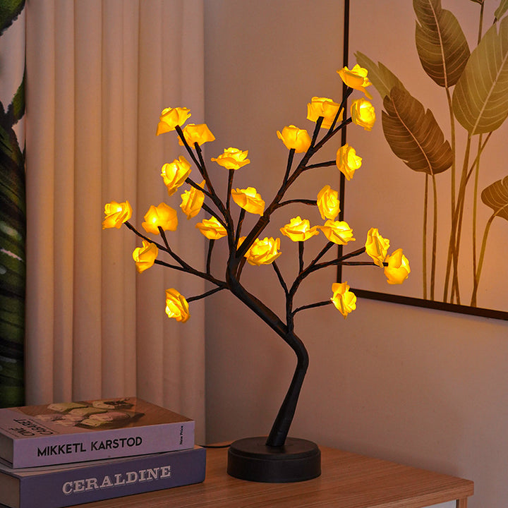 LED flower tree table lamp for bedroom and living room lighting