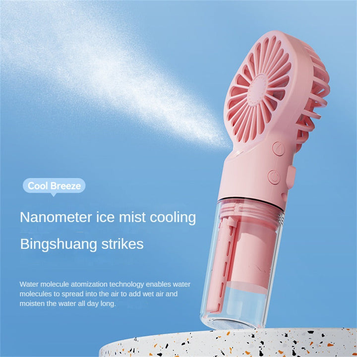 Rechargeable Mist Fan with Built-In Humidifier for Desk or Travel

