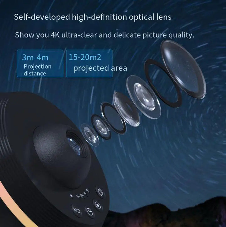 LED galaxy projector lamp with rotating star effects