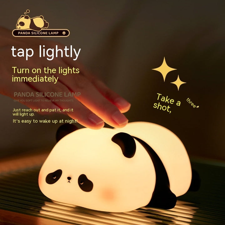 Portable panda night light with dimmable brightness