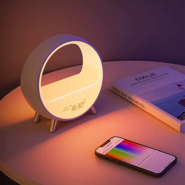 Atmospheric Bluetooth smart speaker with ambient LED lighting