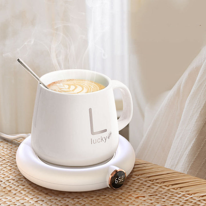 Smart heated coffee mug with digital temperature display