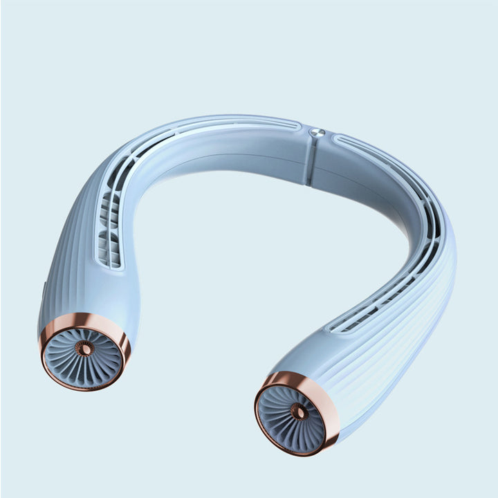 USB Rechargeable Cooling Neck Fan with Dual Air Vents and Silent Operation