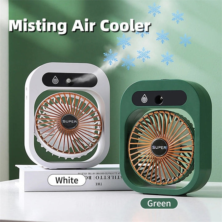 Compact Portable USB Cooling Fan with Built-In Humidifier for Desk or Travel


