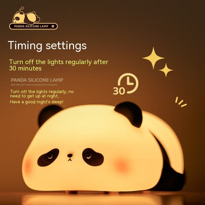 Touch-control panda night light with warm and cool modes