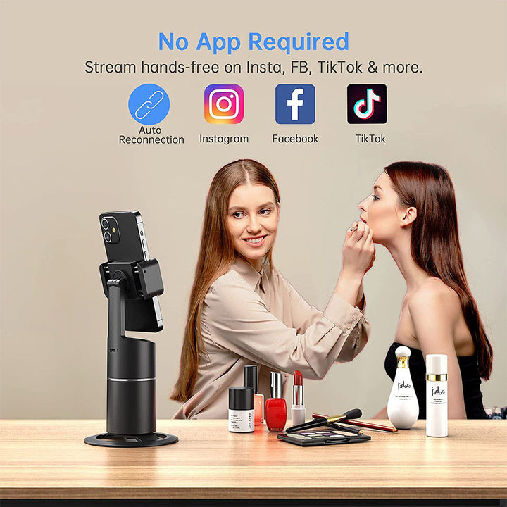 Automatic face tracking phone holder for hands-free recording