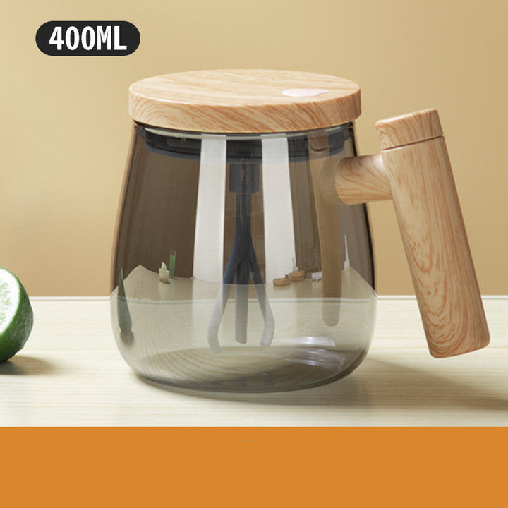 Easy-clean mixing coffee mug with detachable stirring mechanism