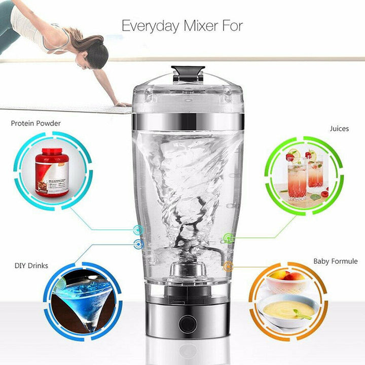 USB-powered electric shaker bottle for fitness drinks