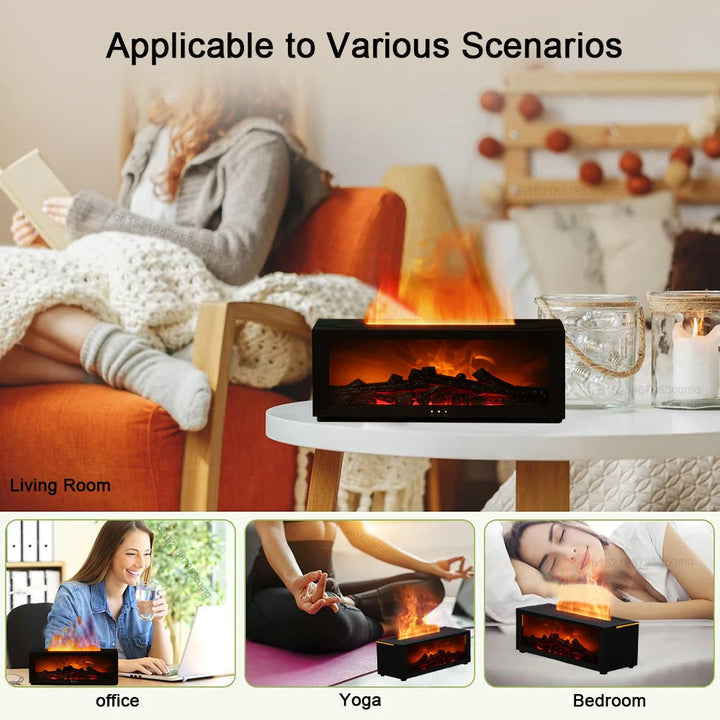 Silent 3D Flame Aroma Diffuser with Essential Oil Compatibility

