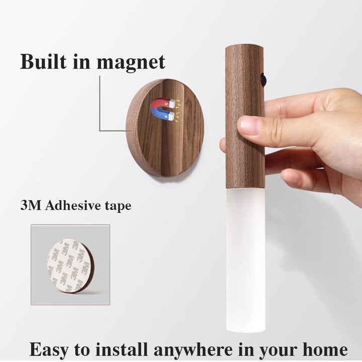 LED wood night light with minimalist modern design