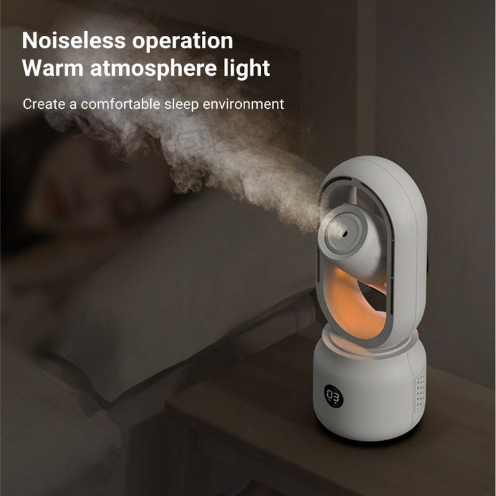 Rechargeable USB Fan with Mist Spray for Personal Cooling

