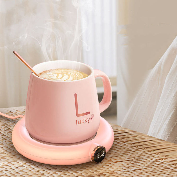 Durable stainless steel heating coffee mug with lid