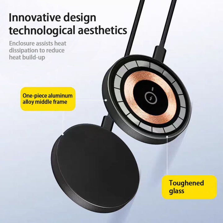 Portable Qi Wireless 15W fast charge pad with LED indicator