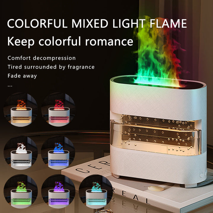 LED flame humidifier for home moisture and relaxation