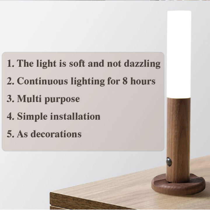 Decorative wood night light for ambient room lighting