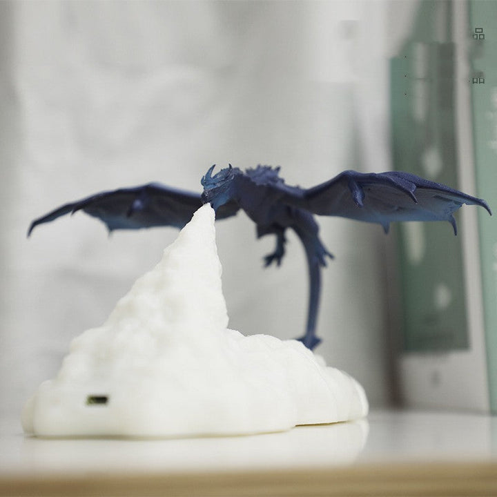Color-changing dragon lamp with smoke-like effect
