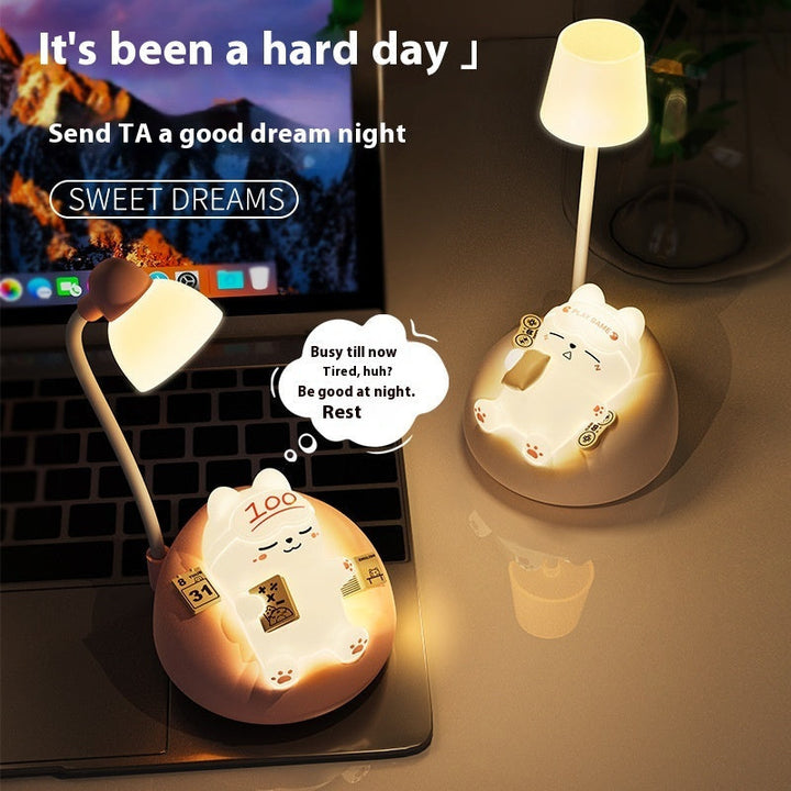 USB rechargeable sleeping cat night lamp
