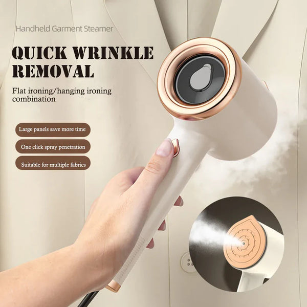 Portable handheld steam iron for clothes and fabrics