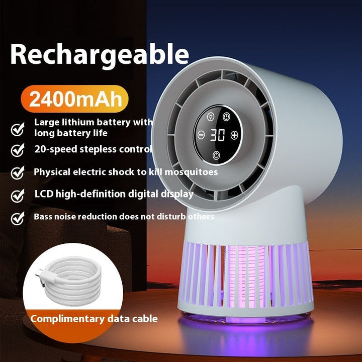 2-in-1 mosquito killing fan with cooling and insect trap function