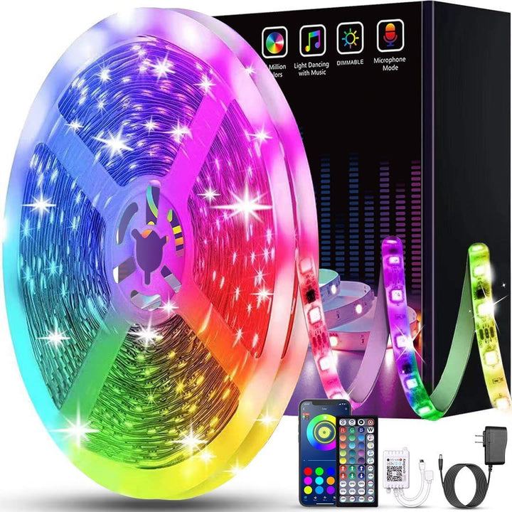 LED light strip set that changes colors with music