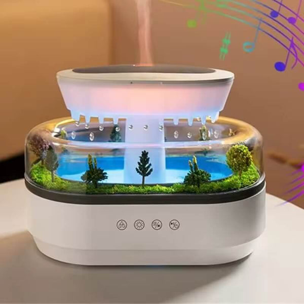 Raindrop aroma diffuser humidifier for essential oils and relaxation